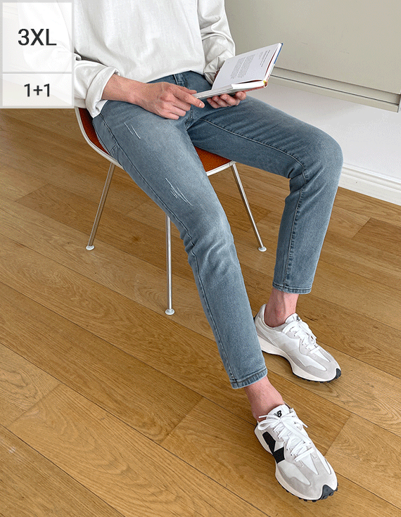 [1+1] 側切關鍵點隱藏式綁帶女牛仔褲<br><font style=font-size:11px;color:#595959>S~3XL(28-38)</font>