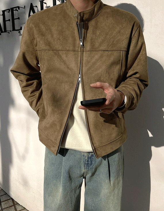 Slicktail 絨面革機車夾克<br><font style=font-size:11px;color:#595959>免費 (95-105)</font><br>