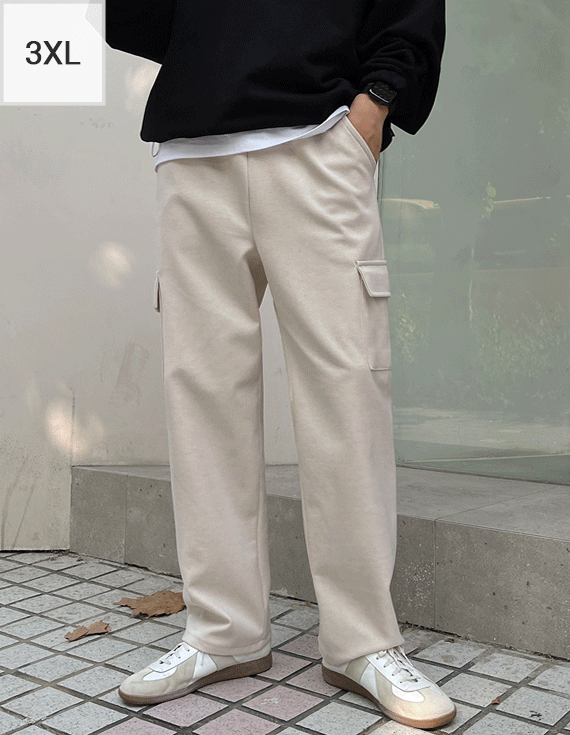 大尺碼 TR 工作褲 寬腰帶褲