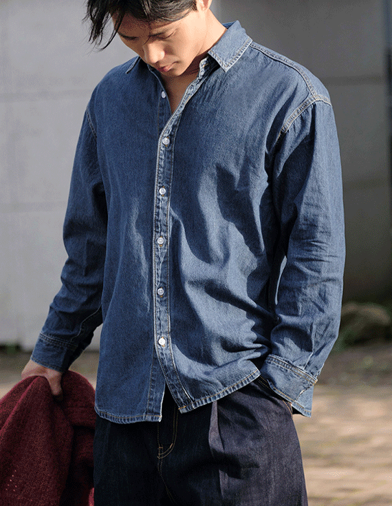 休閒牛仔襯衫 30718