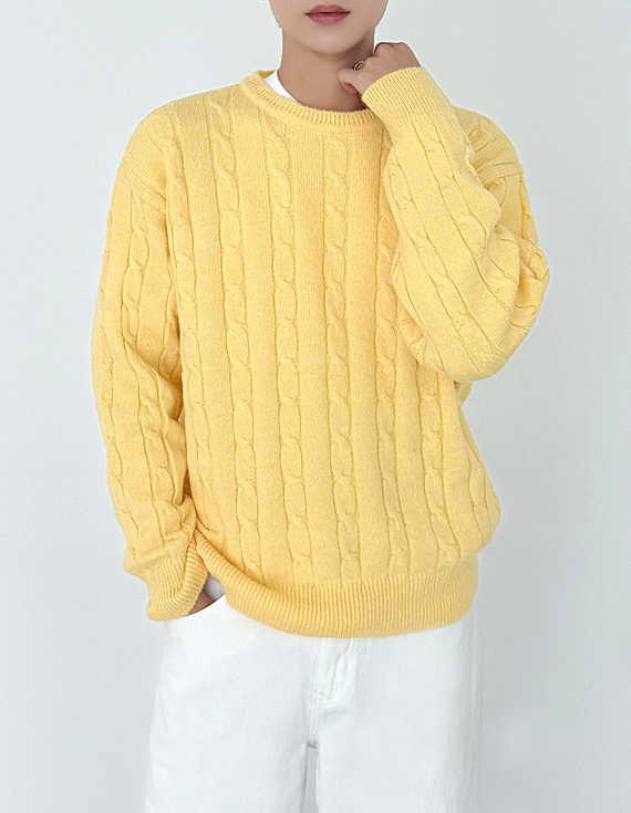 羊毛基本款粗花呢針織衫 30997