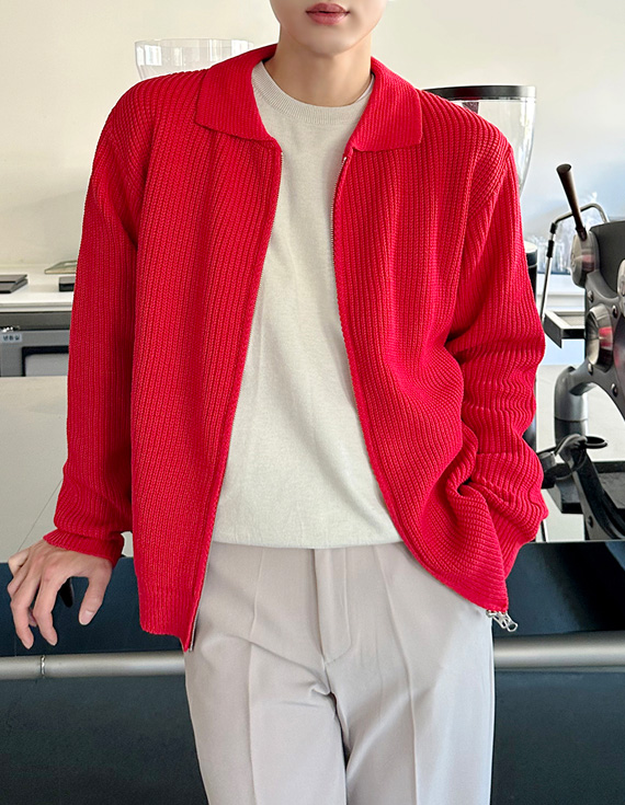 米蘭雙向拉鍊領針織衫 31008