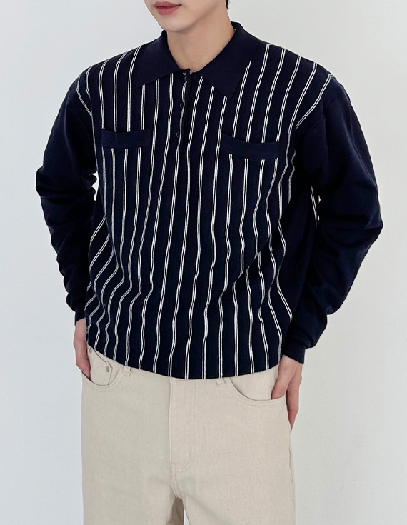 Praist 條紋領針織衫 31016