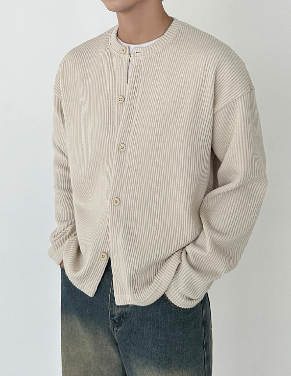 針織圓領開襟衫 31057