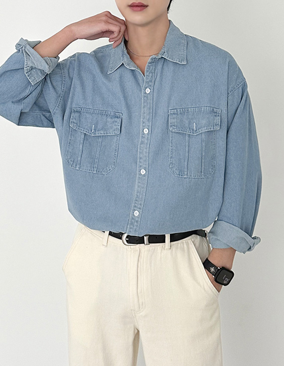 針袋牛仔襯衫 31054