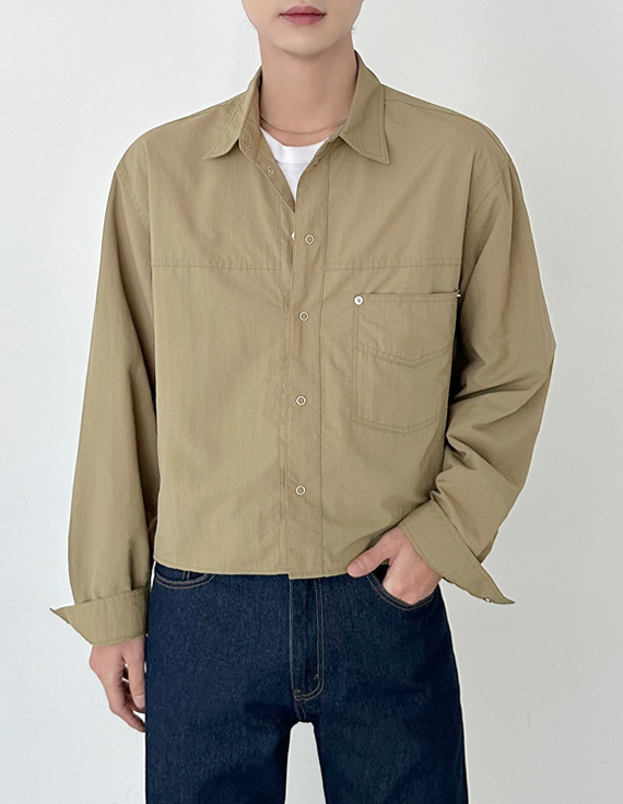口袋短袖襯衫外套 31060