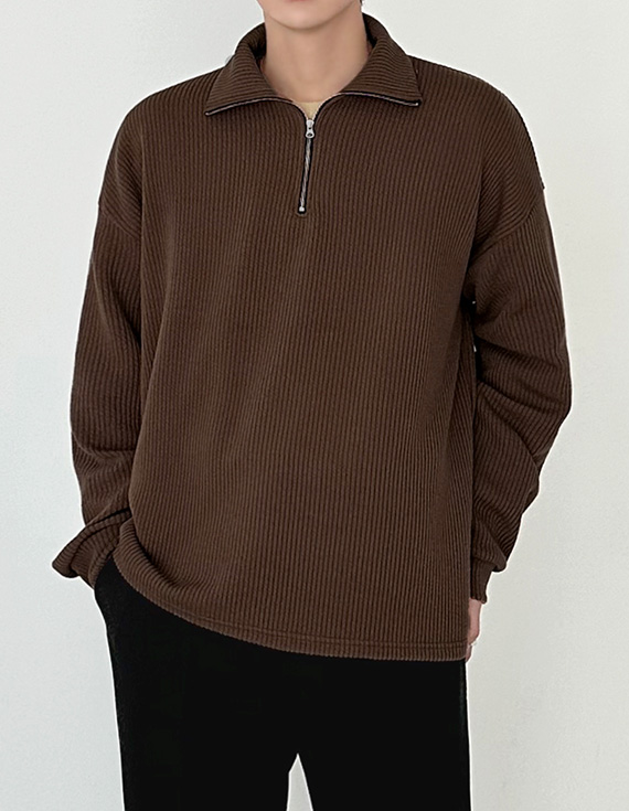 休閒風極地針織半拉鍊衫 31072