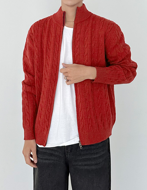 重型雙向針織拉鍊衫 31082