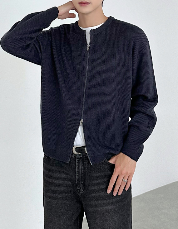 基本款拉鍊針織衫 31110
