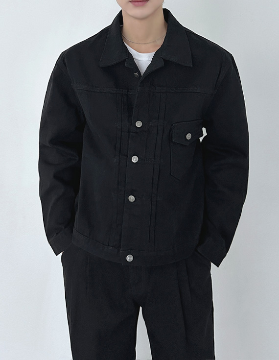 黑色時尚卡車司機夾克 31117
