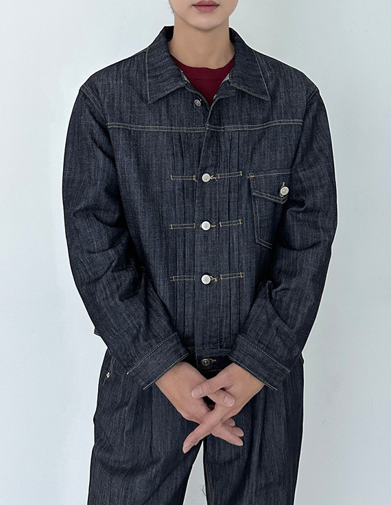 912 褶襉牛仔卡車夾克 31126