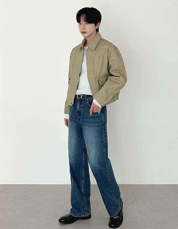 鼠尾草色柔和復古風外套 31155