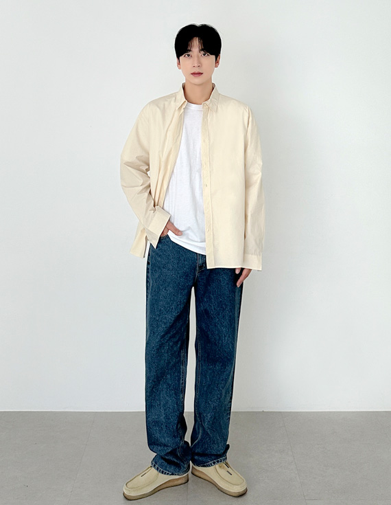 常規版純棉長袖襯衫 31165