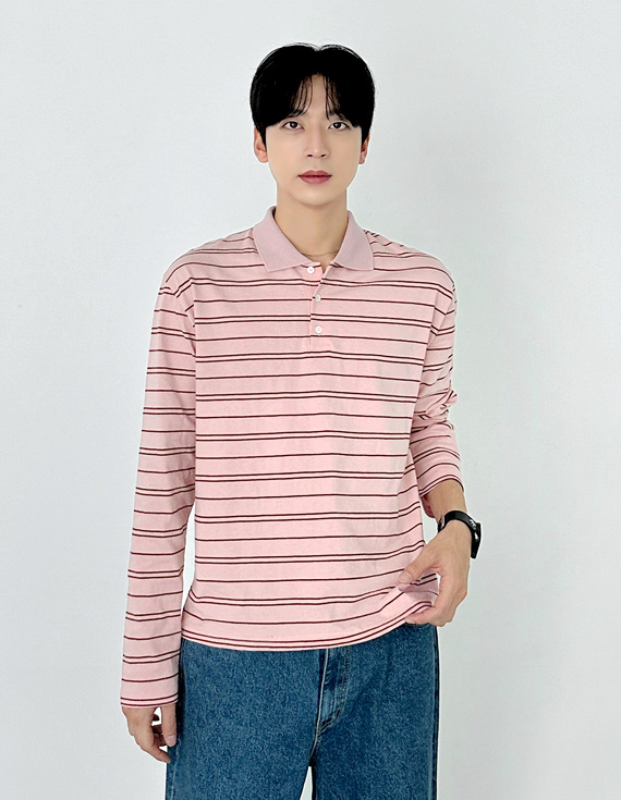 鹽領舒適長袖T卹 31178