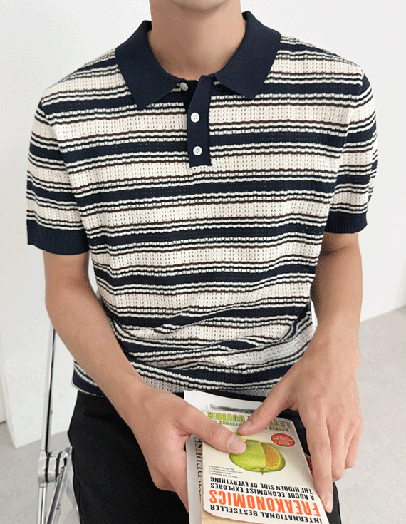 【經典又不失清新】Stampede 條紋領針織衫 31337