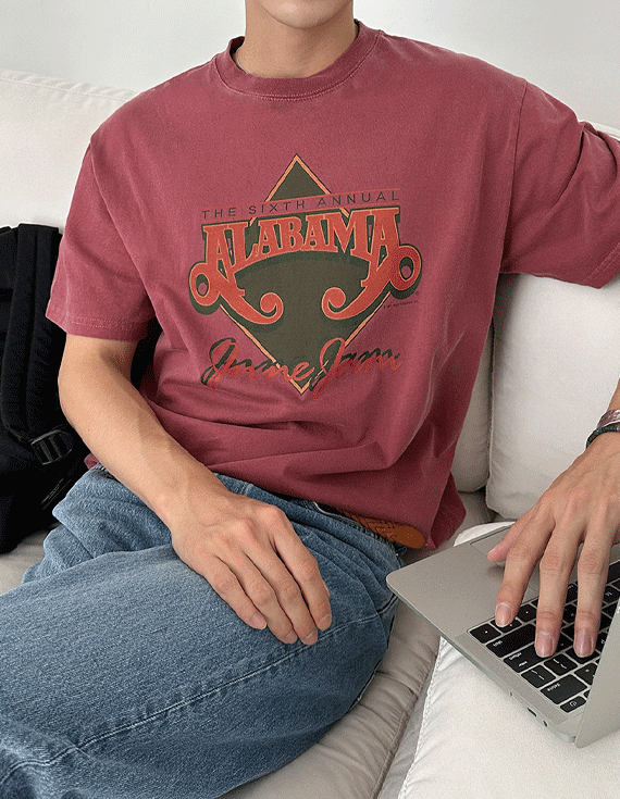 【復古風,度假穿搭🤩】阿拉巴馬復古顏料短袖T卹 31354